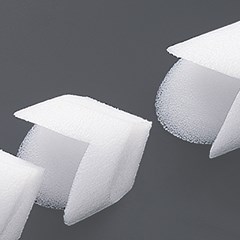 Foam corner keepers for protection and cushioning shipments.